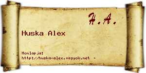 Huska Alex névjegykártya